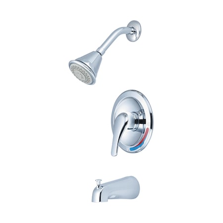 Olympia Faucets Single Handle Tub/Shower Trim Set, Wallmount, Polished Chrome T-2306